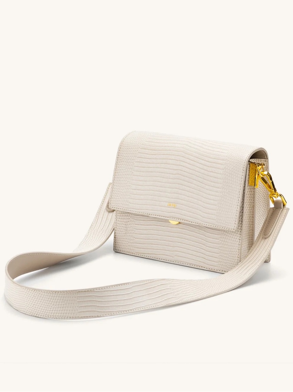 JW PEI Mini Flap Crossbody - Ivory Lizard